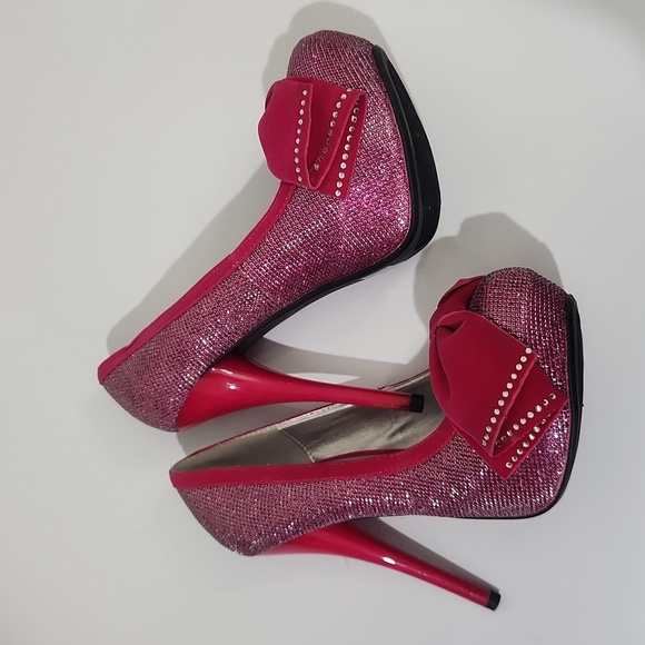 Fucsia-Pink high heels - Picture 3 of 7